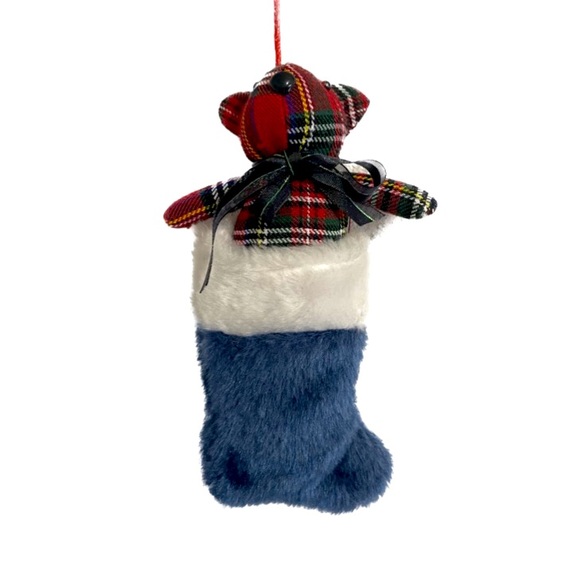 5 handmade plaid teddy bear Christmas ornaments. - Picture 2 of 7